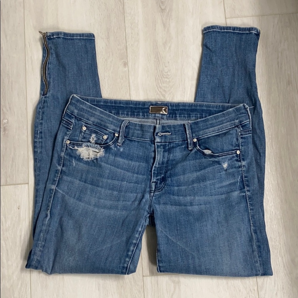 MOTHER The Looker Crop Zip Jeans